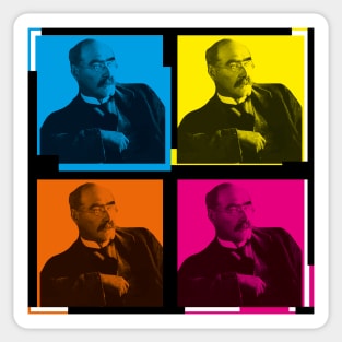 Rudyard Kipling - Poet - Colourful, pop art style design Sticker